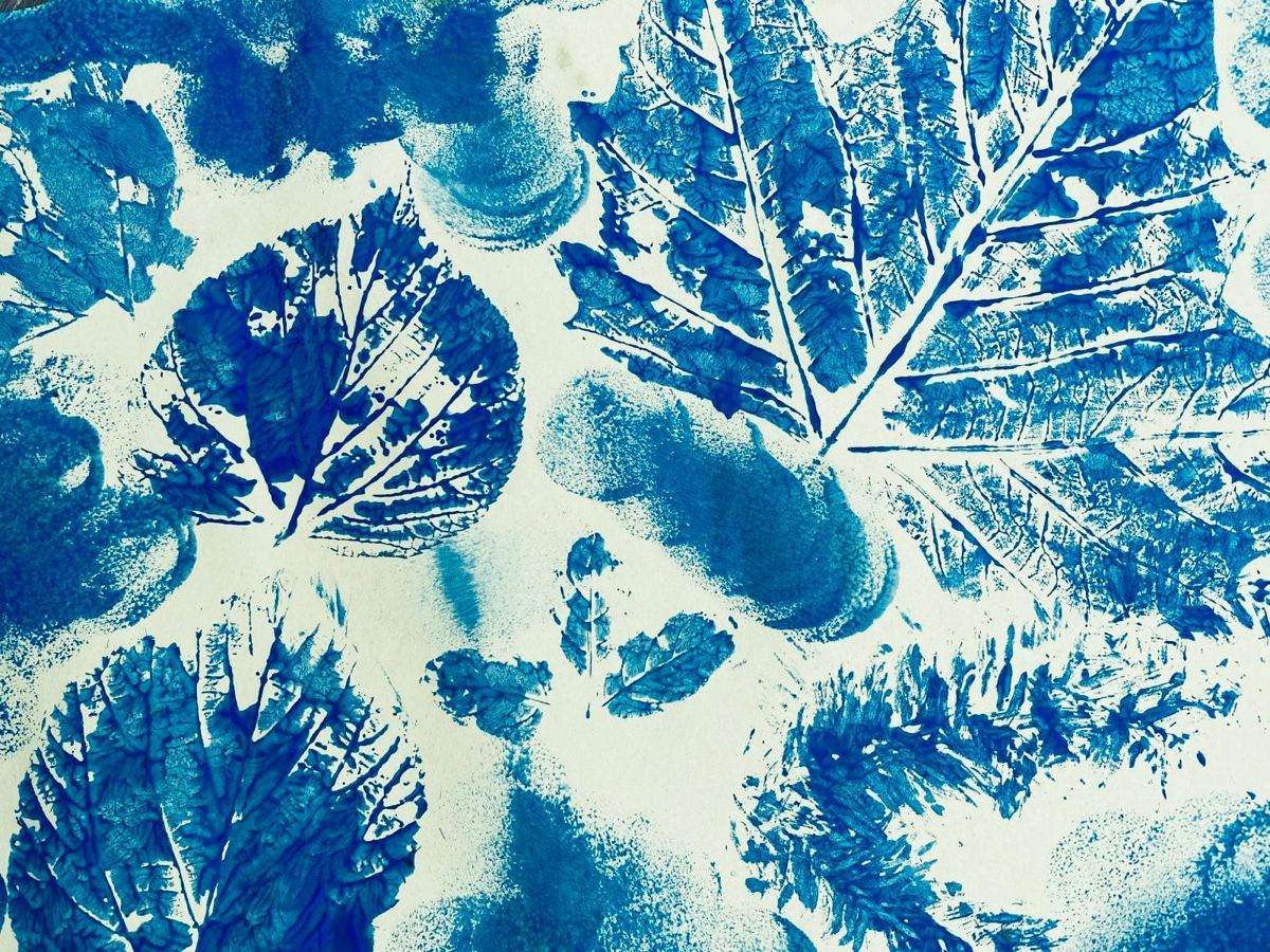 Blue leaf prints